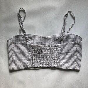 Black and White Striped Bandeau Cami Bralette